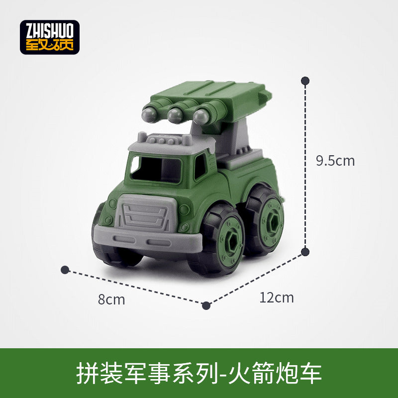 Wholesale Children's Puzzle Early Education Tank DIY Screwing, Disassembling, Assembling, and Assembling Military Toys